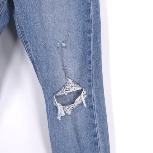 LEVIS PREMIUM 501 S Skinny Distressed Button Fly Jeans 100% Cotton W26 L32 - Picture 12 of 15